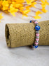Handmade Stretchable Bracelet With Blue Pottery Beads